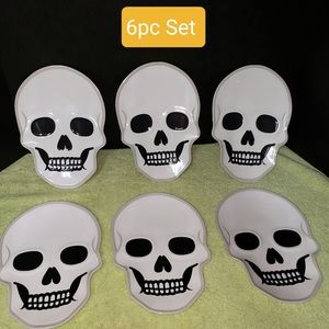 6pc Halloween Skeleton Plate Set